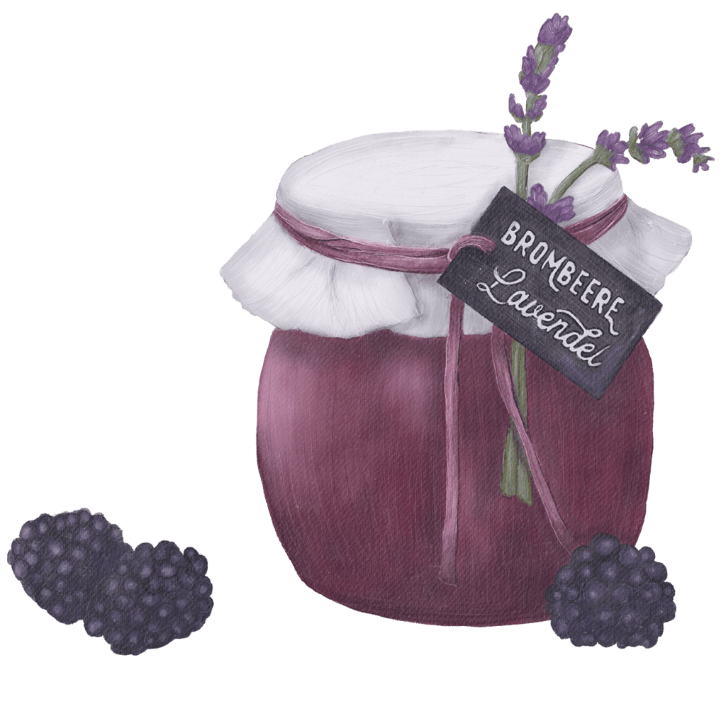 Jar of Lavender and Blackberry Jam illustration
